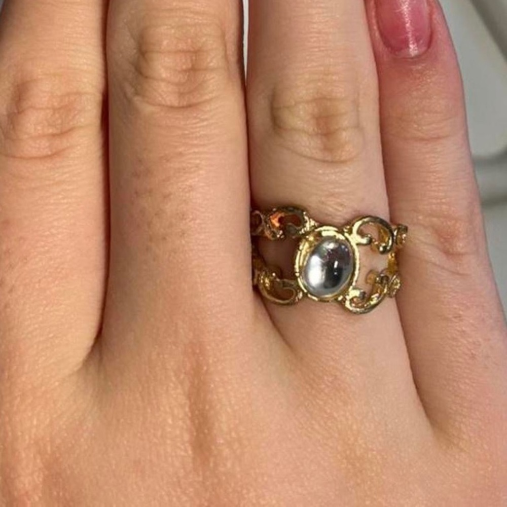 Cute gold mirror ring